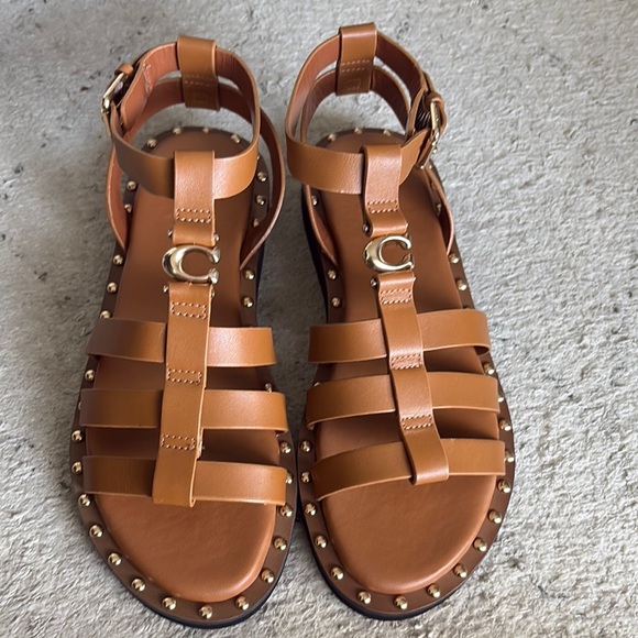 Coach Tan Leather Sandals - Picture 3 of 4